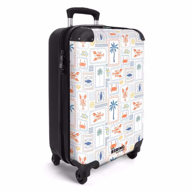 Koffer - Kreeft met zomer patroon kleurrijk — 4