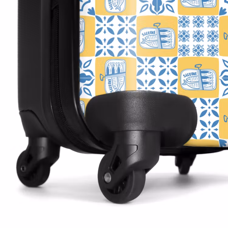 Koffer - Tegel patroon blauw geel — 6