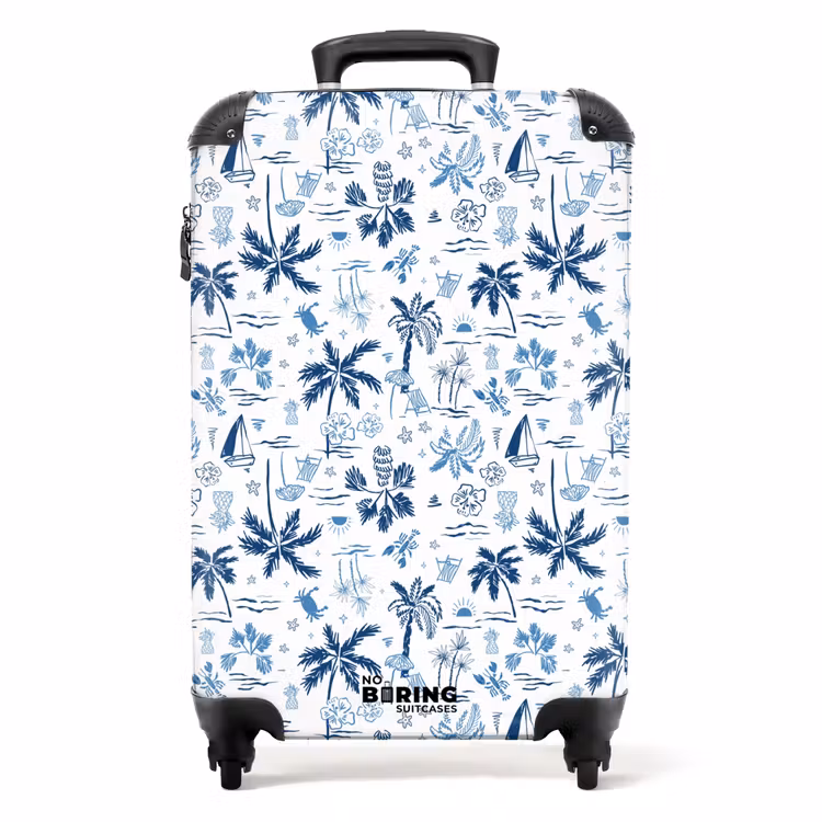 Koffer - Vakantie patroon blauw — 1