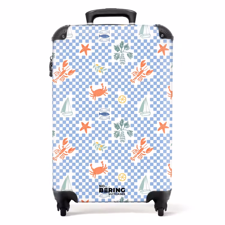 Koffer - Zomer strand print blauw — 1