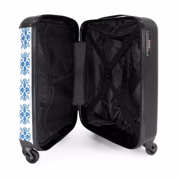Koffer - Zomer tegel print blauw — 3