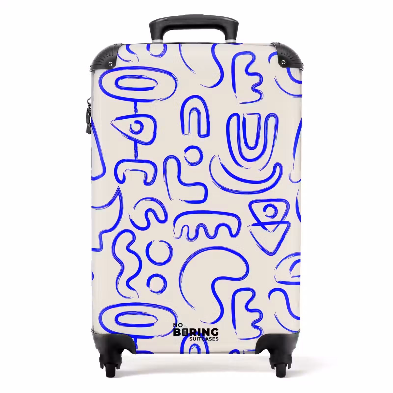 Koffer - Blauwe abstracte vormen op beige — 1