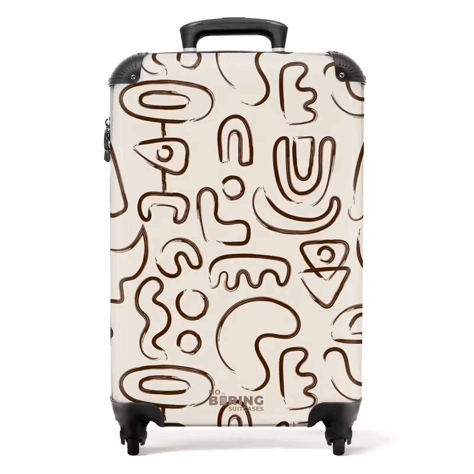 Koffer - Donkerbruine abstracte vormen op beige — 1