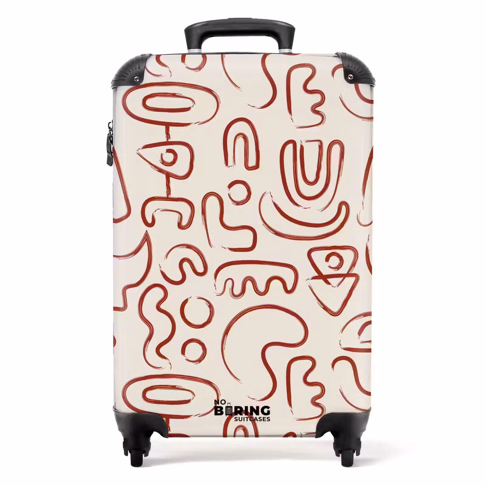 Koffer - Donkerrode abstracte vormen op beige — 1