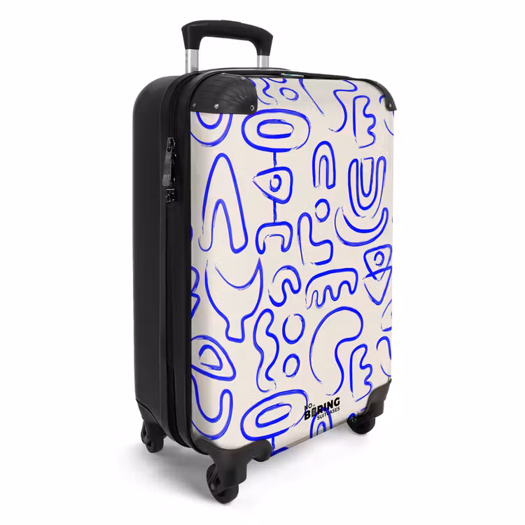 Koffer - Blauwe abstracte vormen op beige — 4