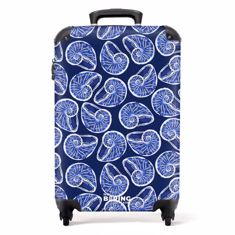 Koffer - Blauwe schelpen patroon — 1