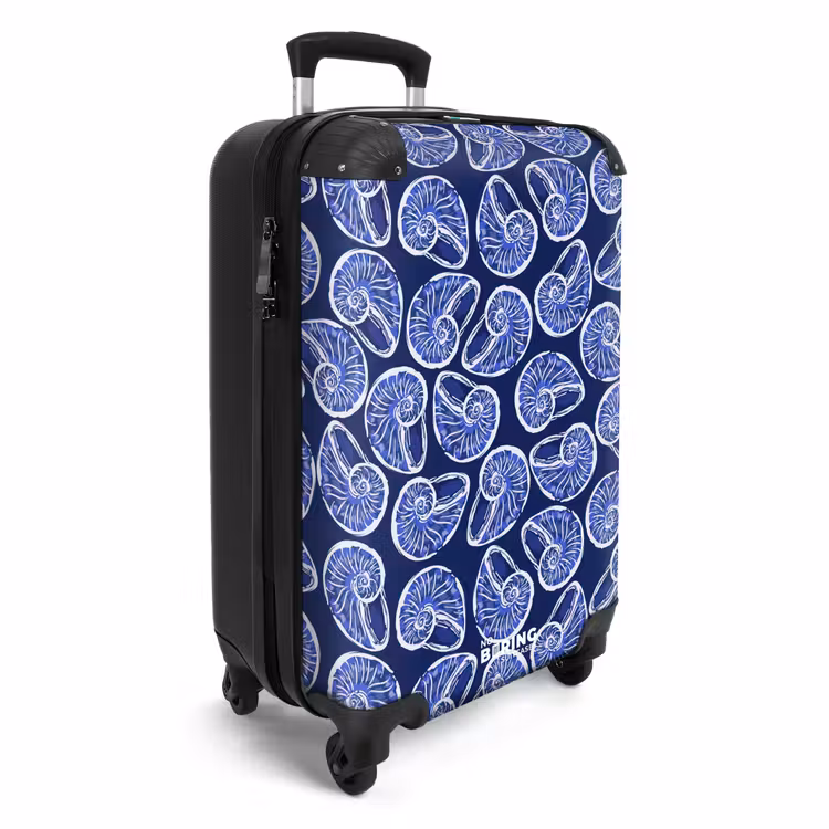 Koffer - Blauwe schelpen patroon — 4