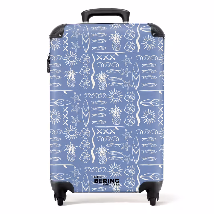 Koffer - Blauwe surf patroon — 1