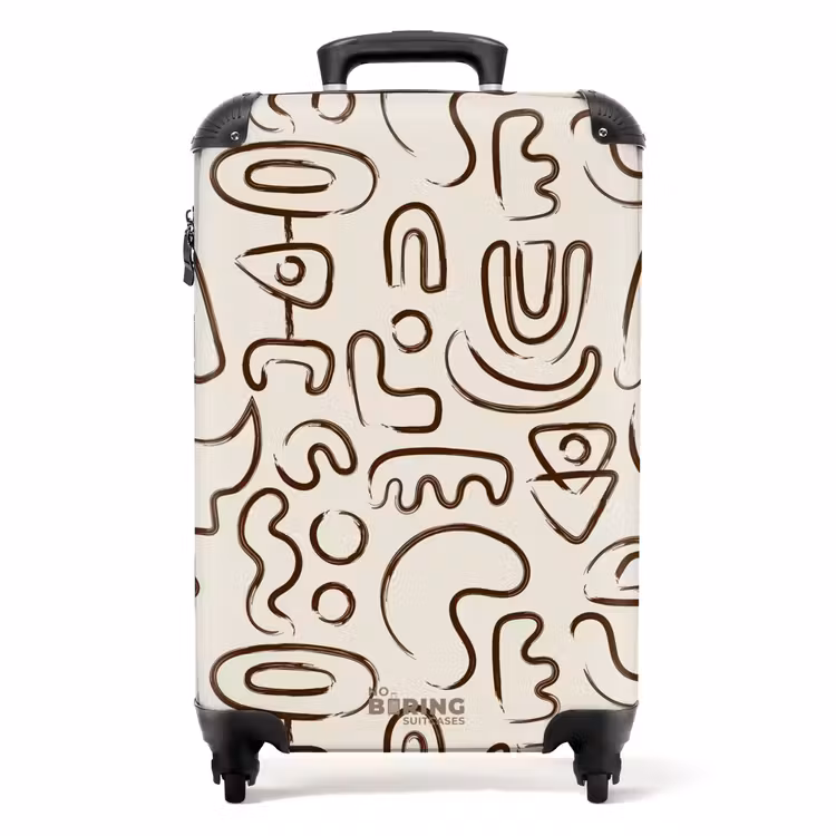 Koffer - Donkerbruine abstracte vormen op beige — 1