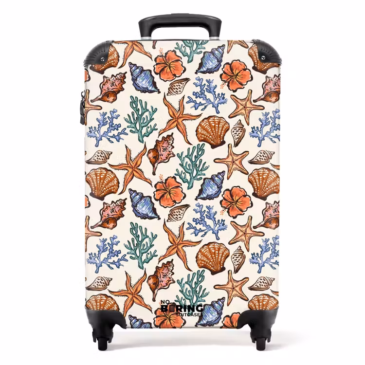 Koffer - Koraal met zeesterren print — 1