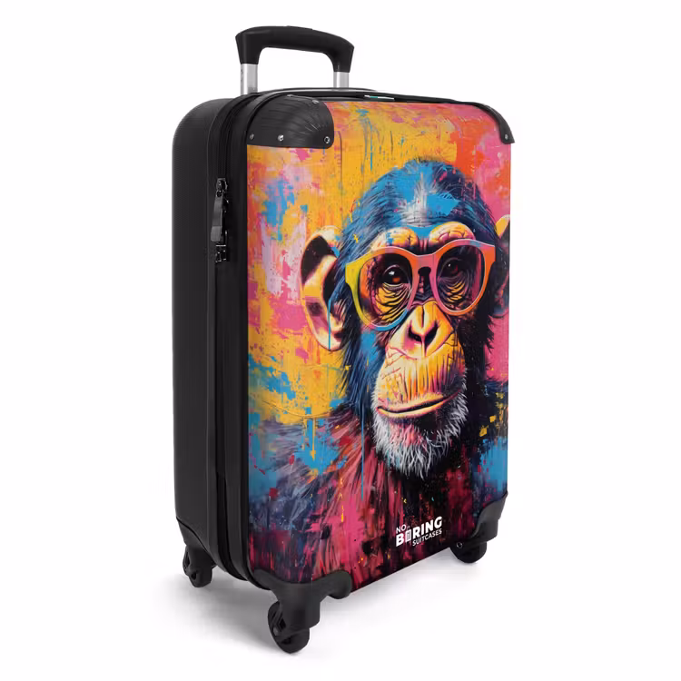 Koffer - Chimpansee met bril in graffiti stijl — 4