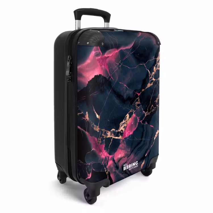 Koffer - Marmer - Fluorescerend Roze in Donker Marmer — 4