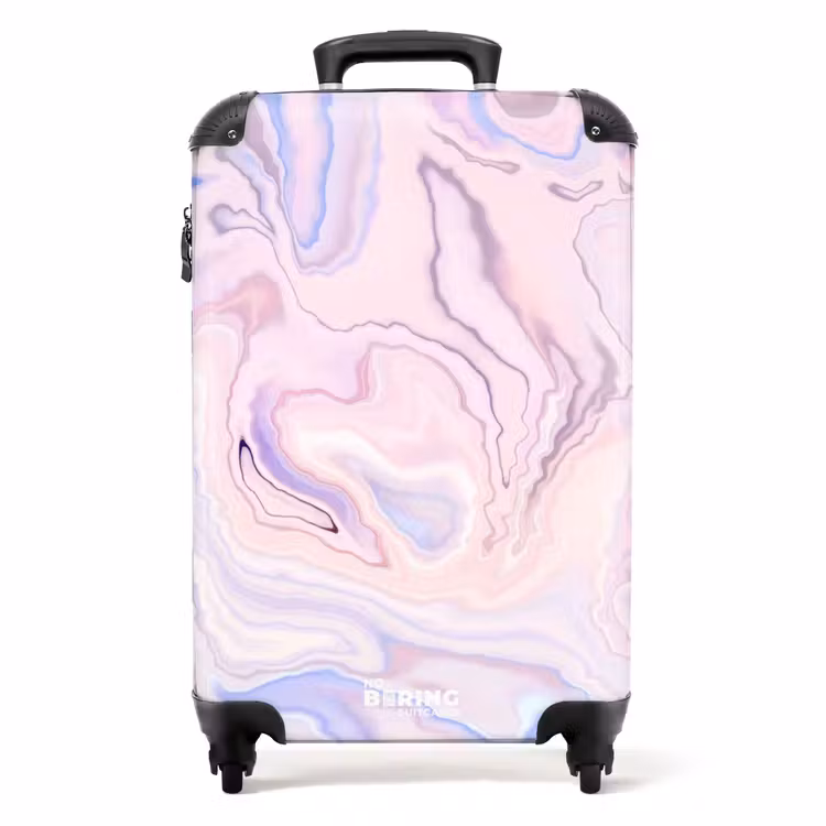 Koffer - Marmer - Pastelroze en Blauwe Marmerwervelingen — 1