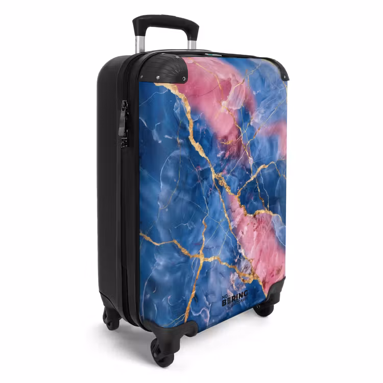 Koffer - Marmer - Roze en Blauw Marmer met Gouden Aderen — 4