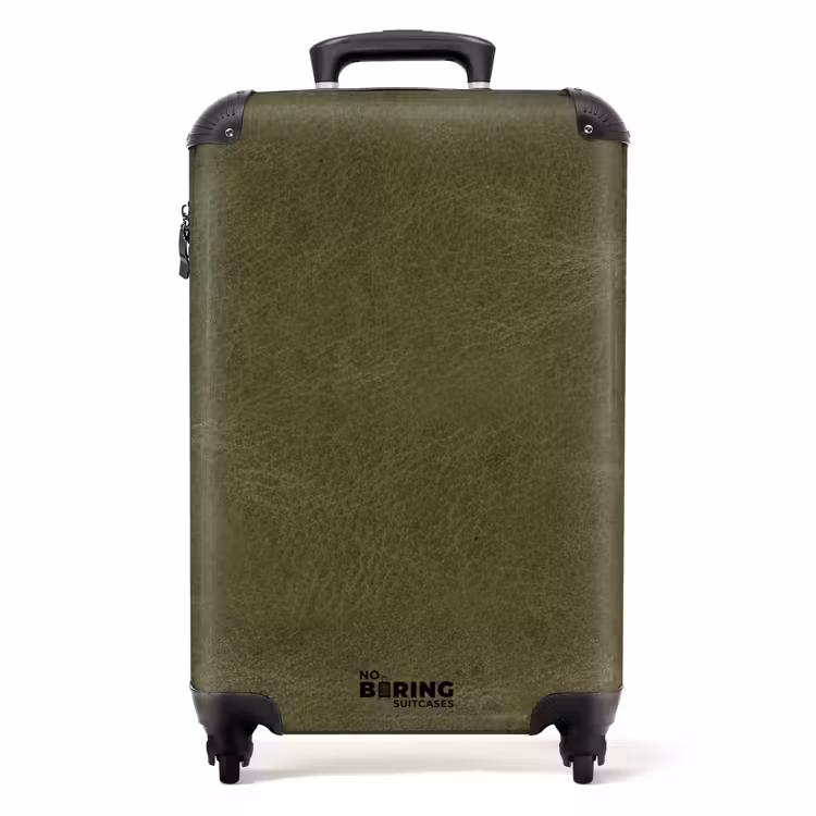 Koffer - Lederen look khaki groen — 1