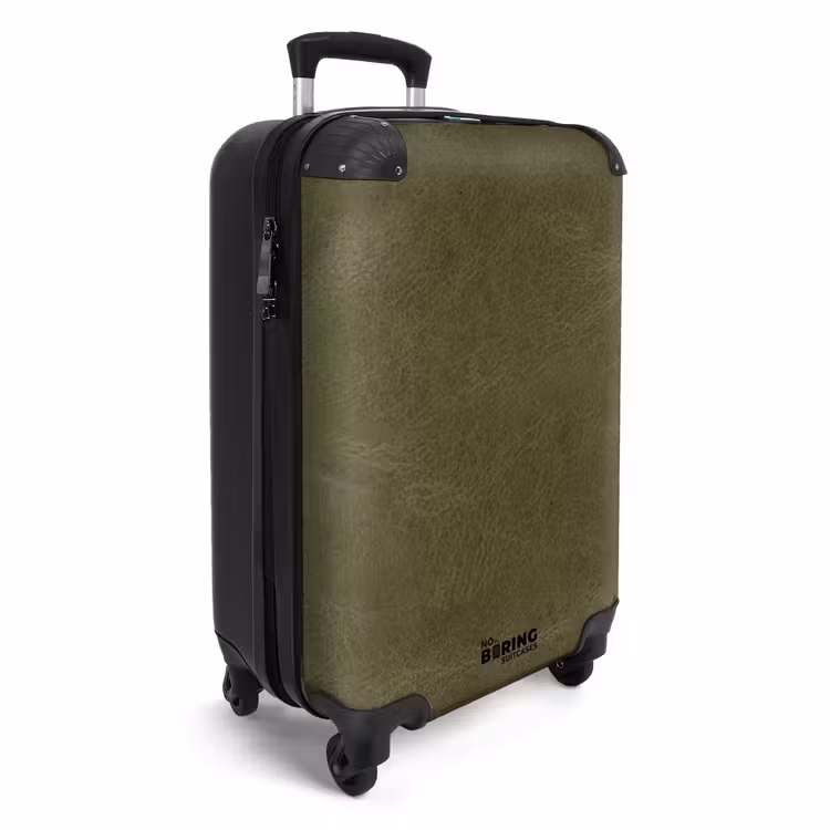 Koffer - Lederen look khaki groen — 4