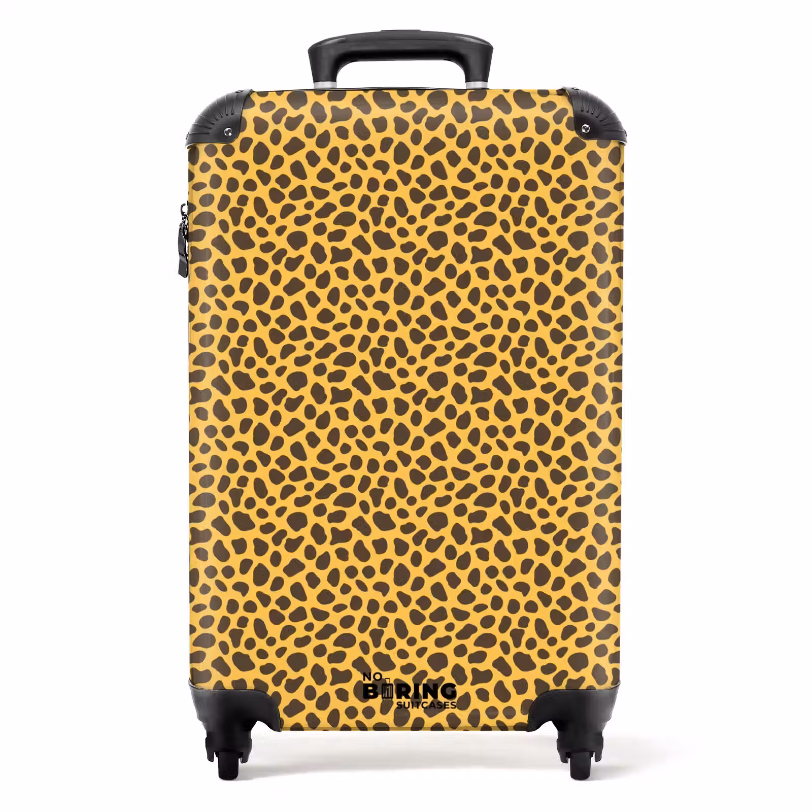 Koffer - Gele achtergrond met dicht luipaardpatroon — 1