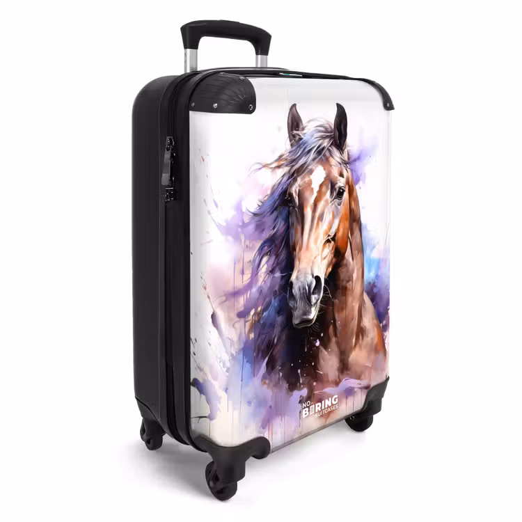 Koffer - Aquarel paard met kleurrijke spatten — 4
