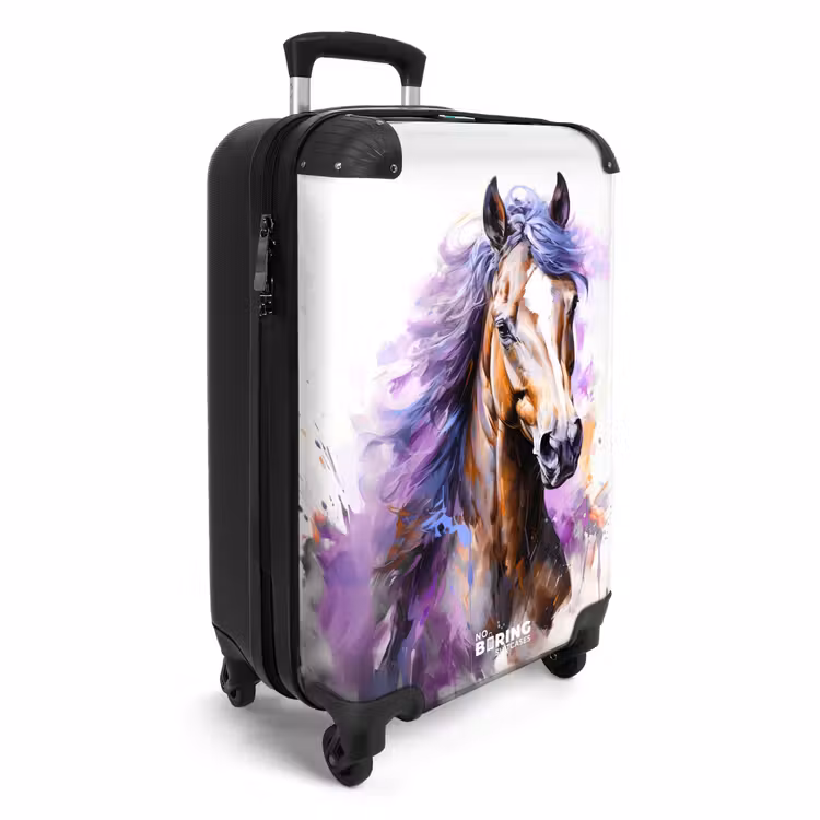 Koffer - Aquarel paard met paarse manen — 4