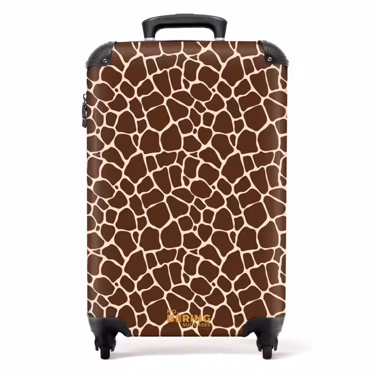 Koffer - Donkerbruin giraffepatroon met beige aders — 1