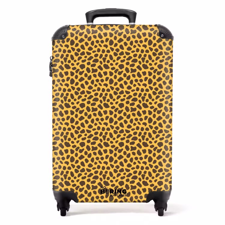 Koffer - Gele achtergrond met dicht luipaardpatroon — 1
