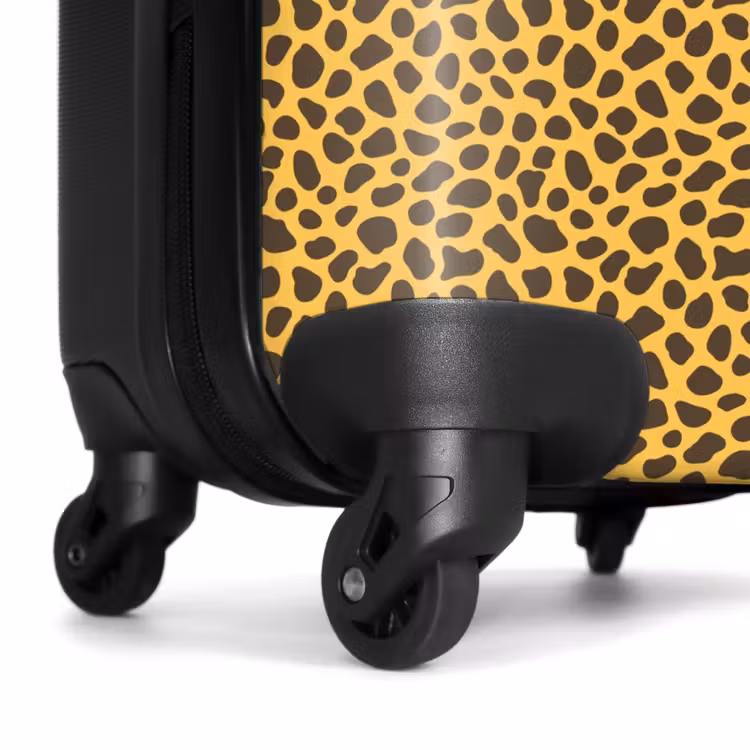 Koffer - Gele achtergrond met dicht luipaardpatroon — 6