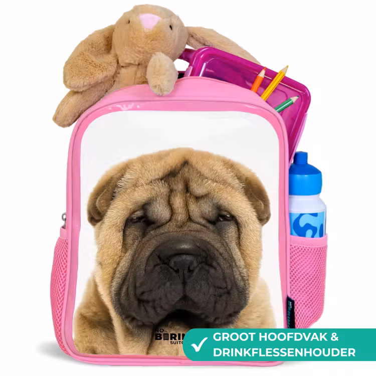 Kinderrugzak - Roze - Hondje met Boos Hoofd β 2