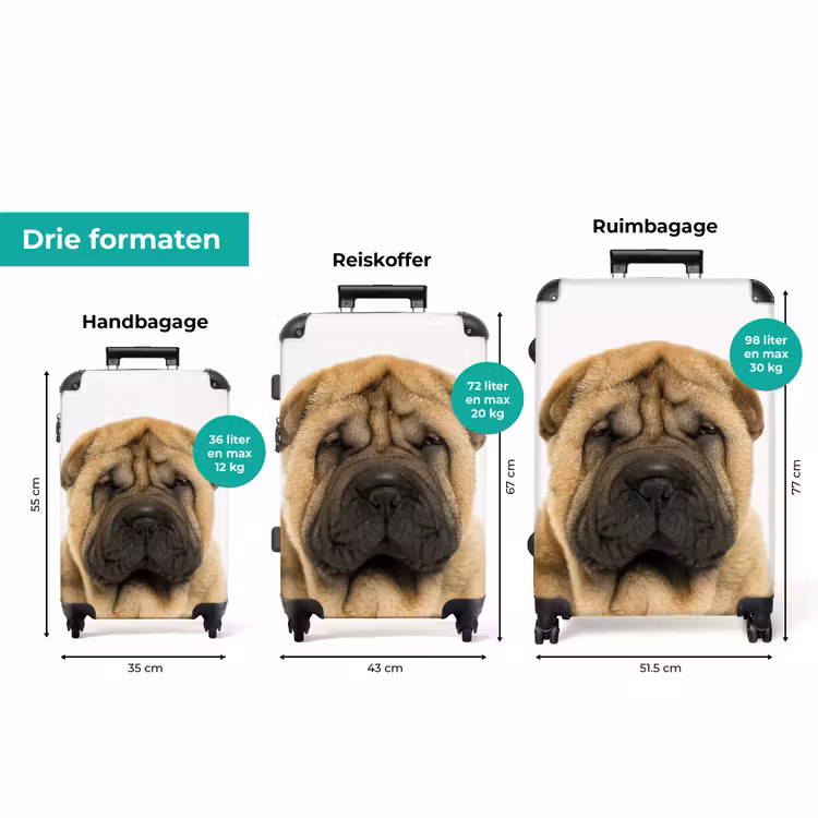 Koffer met naam - Hondje met Boos Hoofd — 8