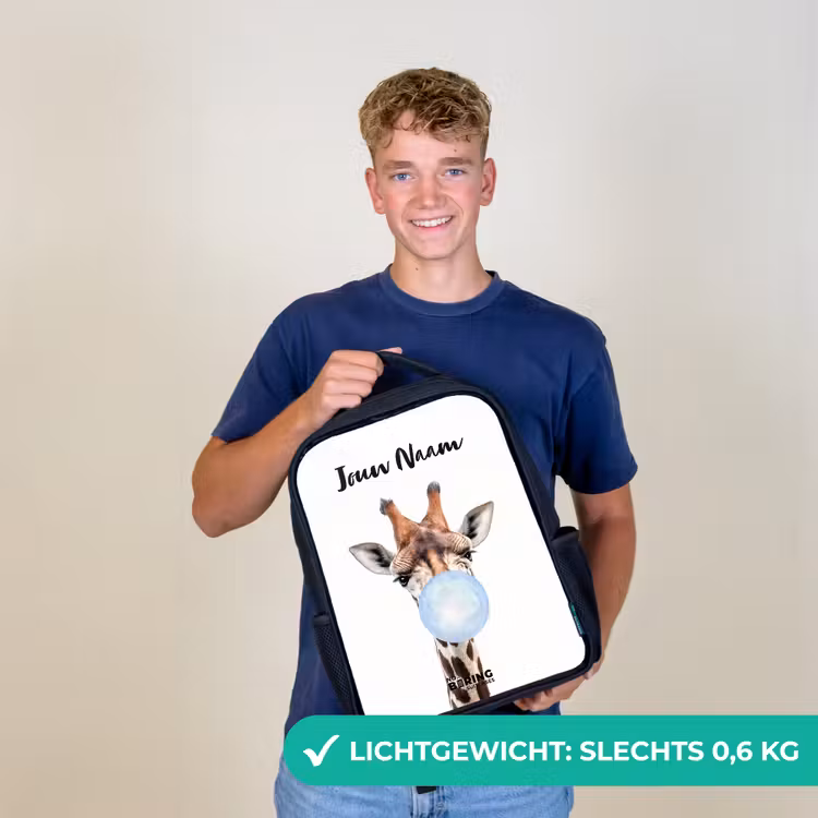 Kinderrugzak - Zwart - Kauwende Kobus blauw — 2