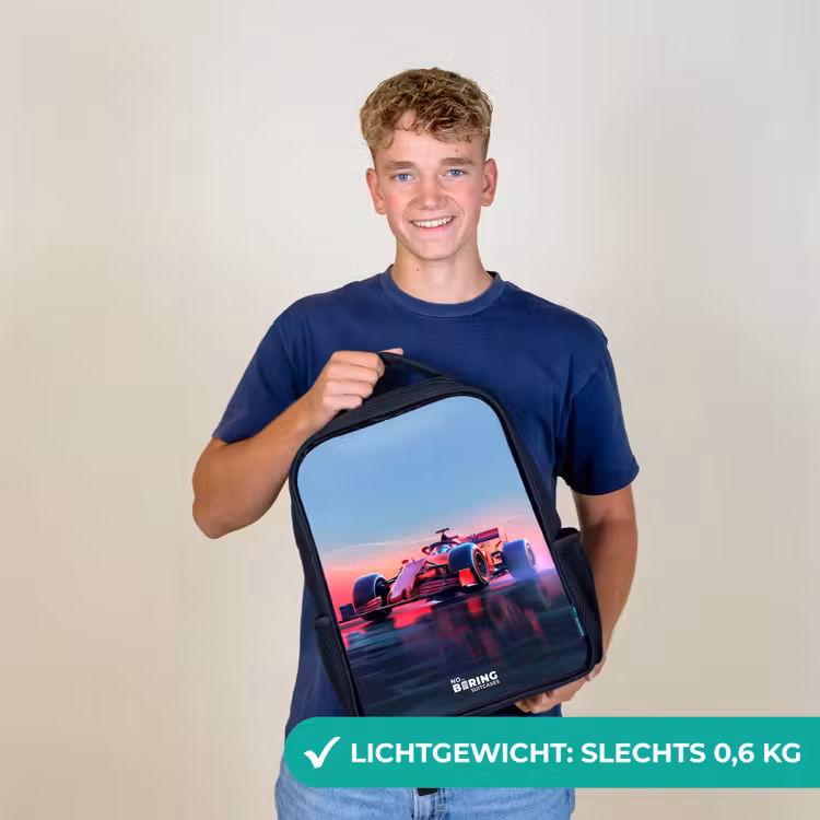 Kinderrugzak - Zwart - Rode racer — 2
