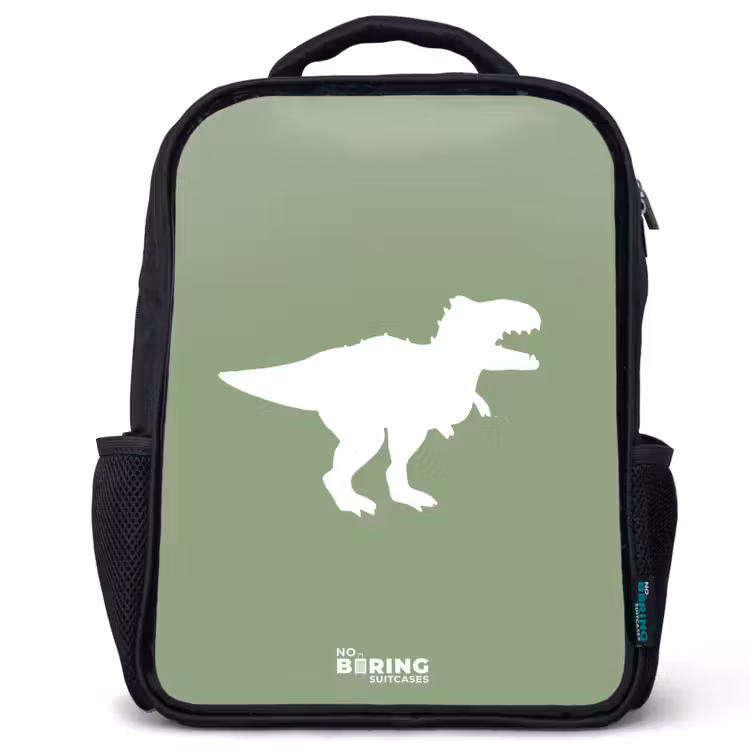 Kinderrugzak - Zwart - Groen met T-rex dino — 1