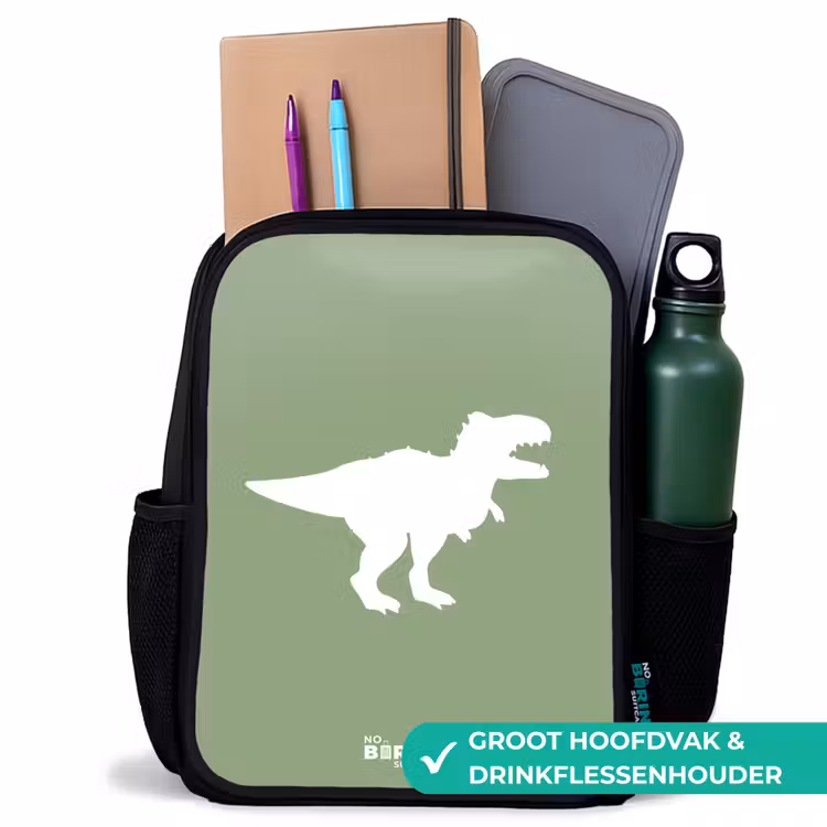 Kinderrugzak - Zwart - Groen met T-rex dino — 4