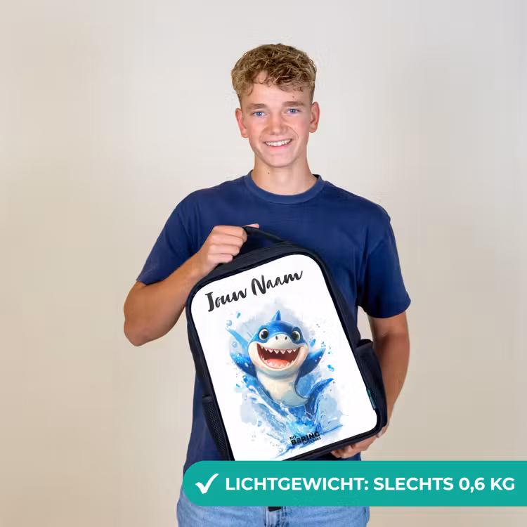 Kinderrugzak - Zwart - Haai - Tanden - Water — 2