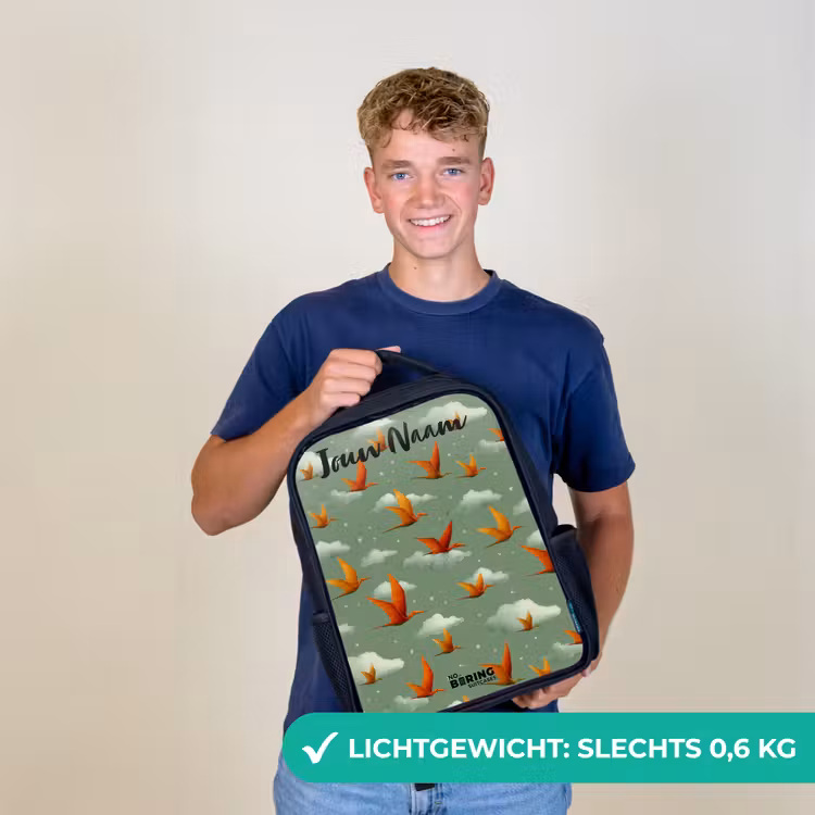 Kinderrugzak met naam - Zwart - Patroon - Dino - Pterosaurussen — 2