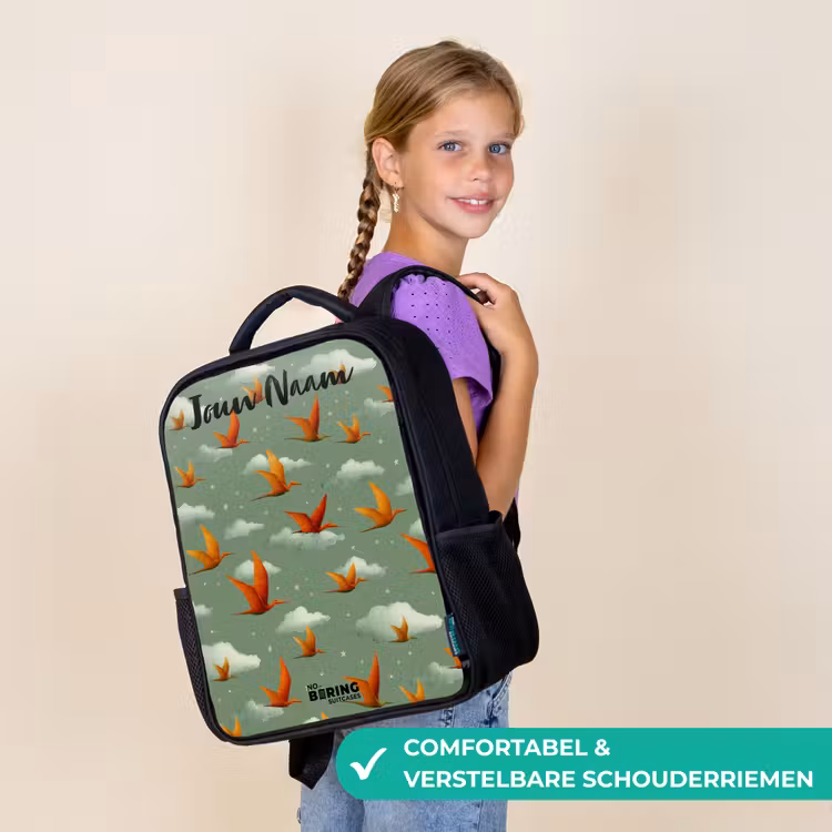 Kinderrugzak met naam - Zwart - Patroon - Dino - Pterosaurussen — 3