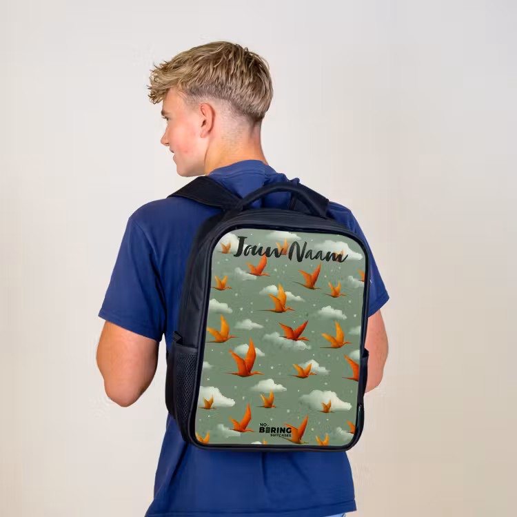 Kinderrugzak met naam - Zwart - Patroon - Dino - Pterosaurussen — 6