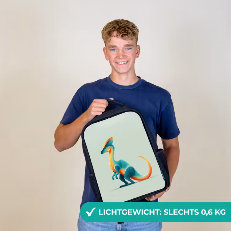 Kinderrugzak - Zwart - Staart - Dino - Minimalistisch - Blauw — 2