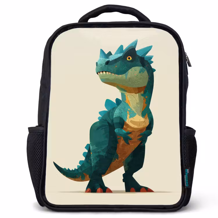 Kinderrugzak - Zwart - Stekels - Dino - Blauw - Gespierd — 1