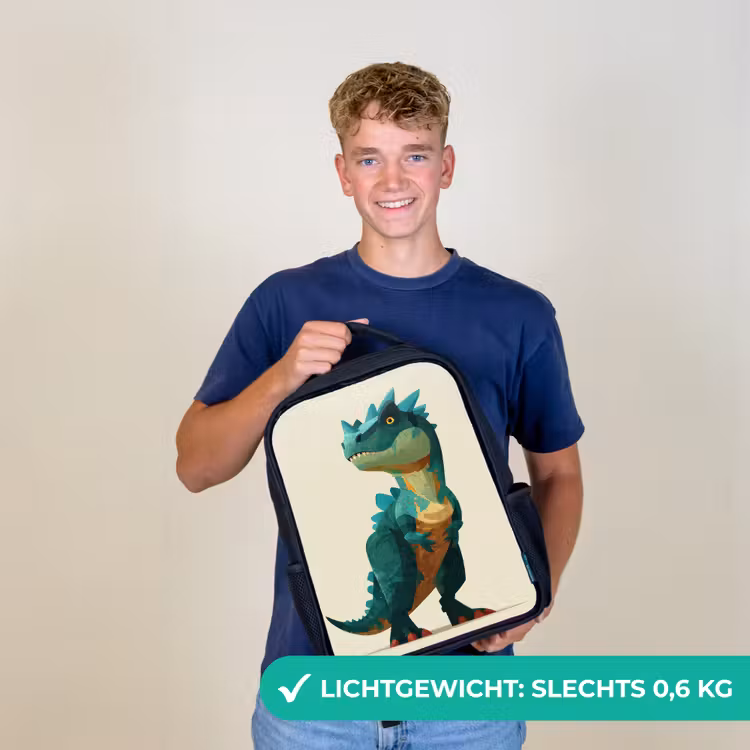 Kinderrugzak - Zwart - Stekels - Dino - Blauw - Gespierd — 2