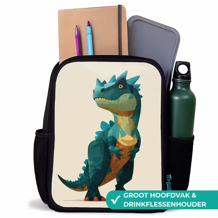 Kinderrugzak - Zwart - Stekels - Dino - Blauw - Gespierd — 4