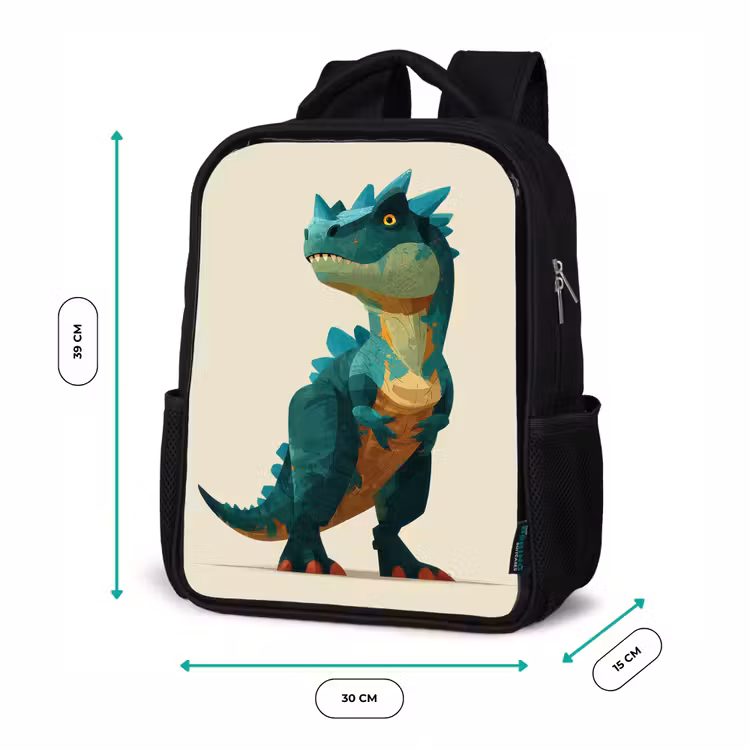 Kinderrugzak - Zwart - Stekels - Dino - Blauw - Gespierd — 5