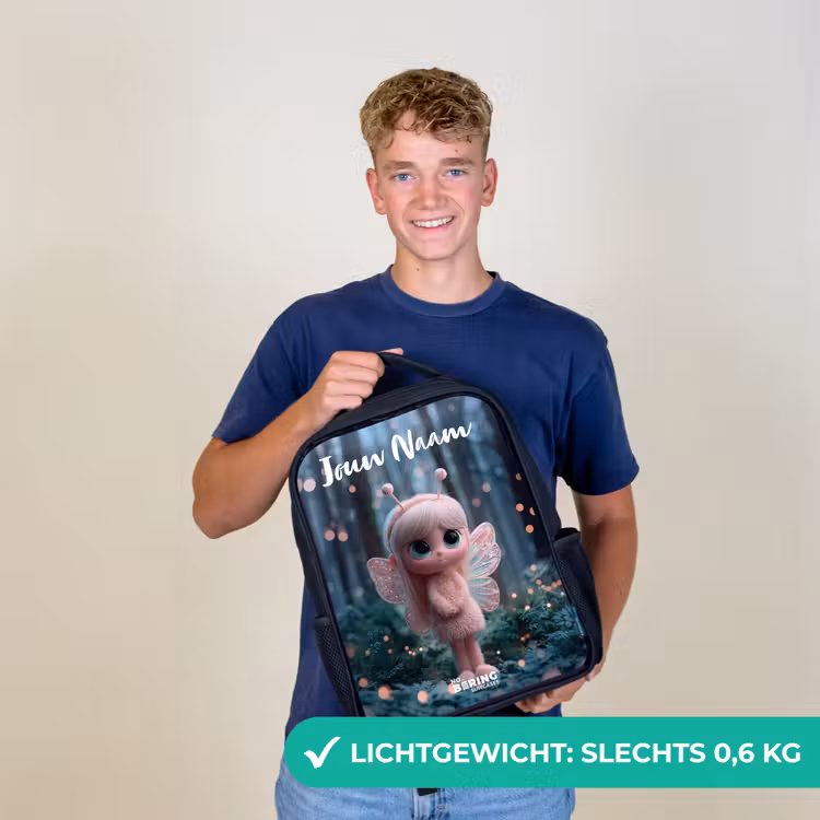 Kinderrugzak met naam - Zwart - Fairy - Bos - Glitters — 2