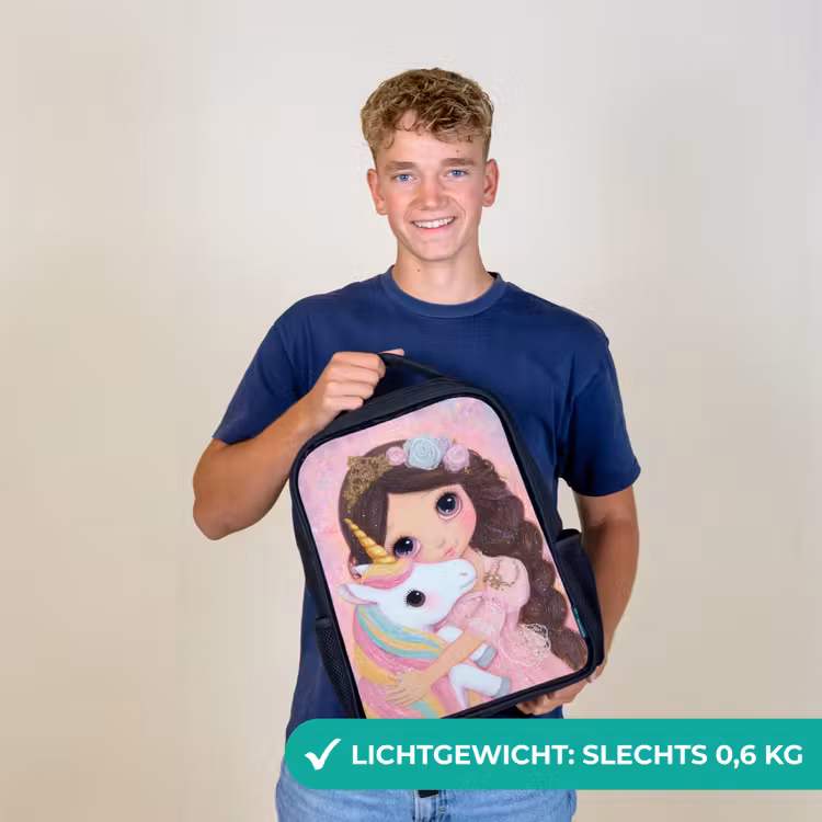 Kinderrugzak - Zwart - Meisje - Eenhoorn - Glitter — 2