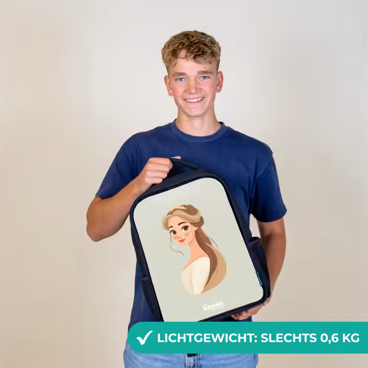 Kinderrugzak - Zwart - Prinses met een tiara - Groen — 2