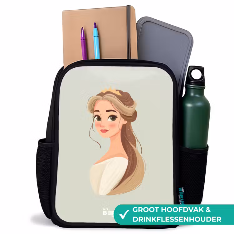 Kinderrugzak - Zwart - Prinses met een tiara - Groen — 4