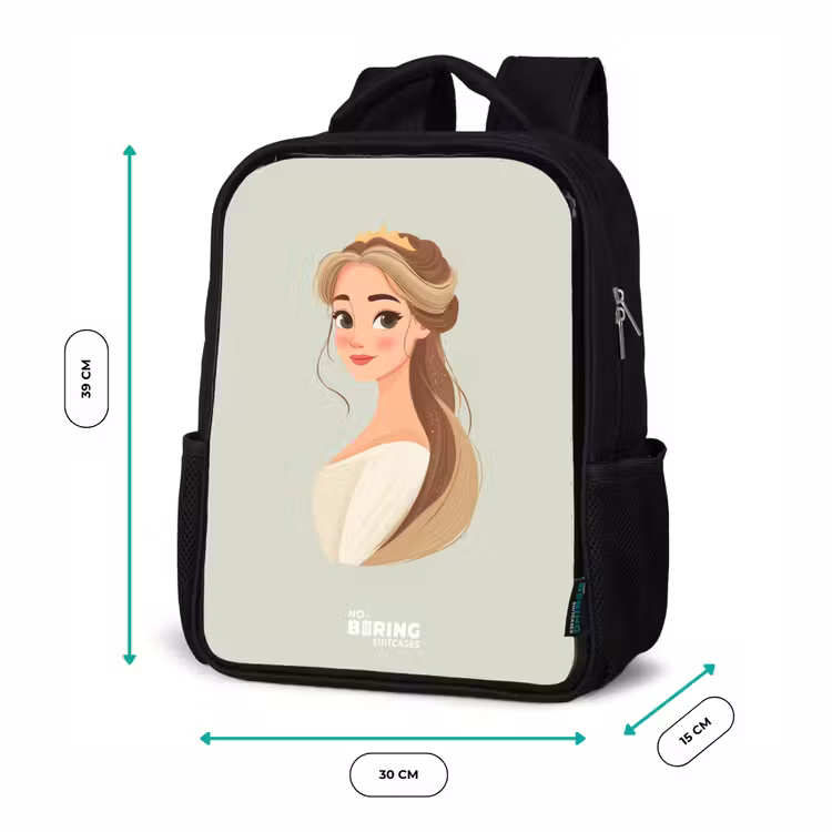Kinderrugzak - Zwart - Prinses met een tiara - Groen — 5
