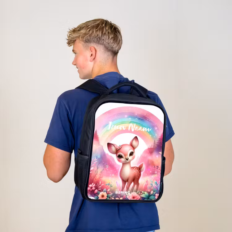Kinderrugzak - Zwart - Roze reebokje — 6
