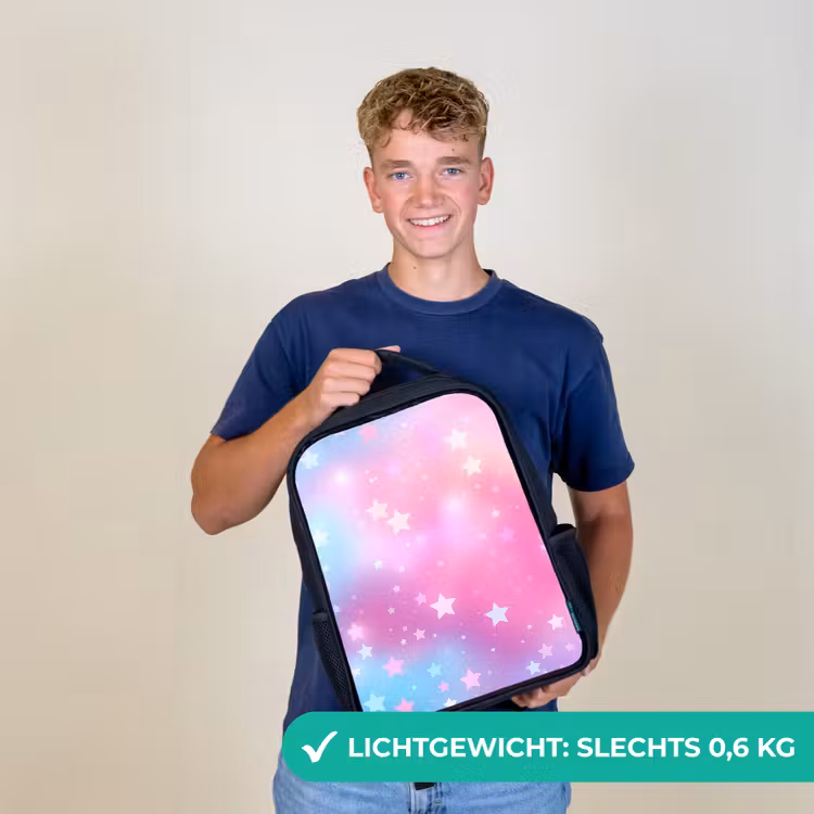 Kinderrugzak - Zwart - Sterren - Roze - Blauw — 2