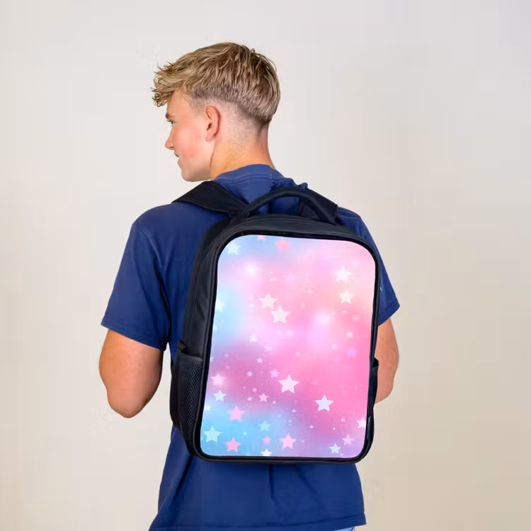 Kinderrugzak - Zwart - Sterren - Roze - Blauw — 6