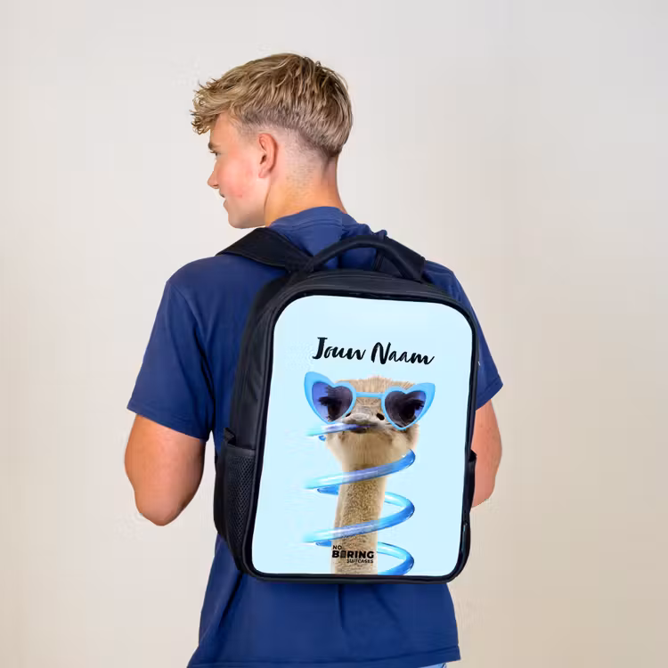Kinderrugzak - Zwart - Sierk Struisvogel Blauw — 6